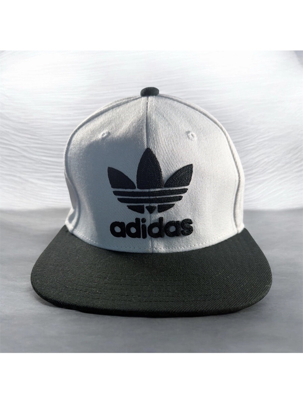 adidas Two-Tone White and Black Trefoil Snapback Hat